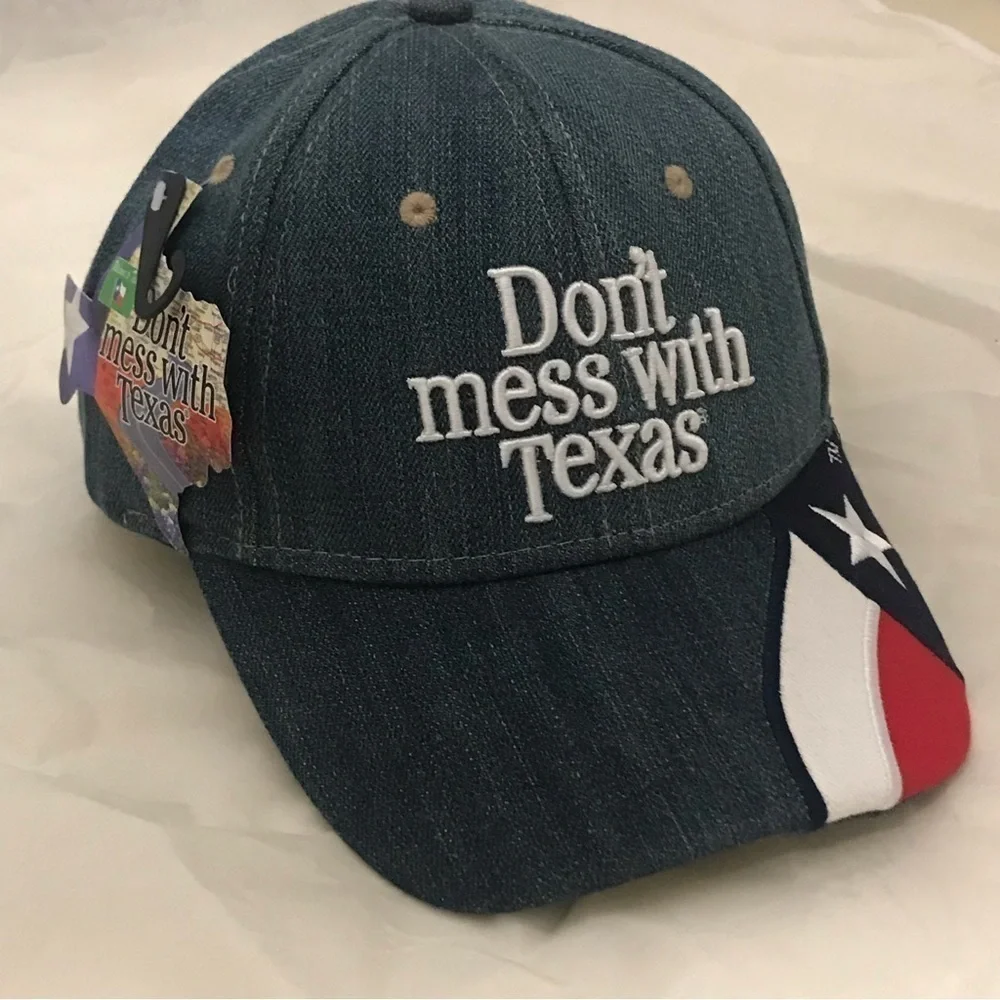 Don't Mess with Texas Cotton Red White Blue Adjustable Ball Cap NWT